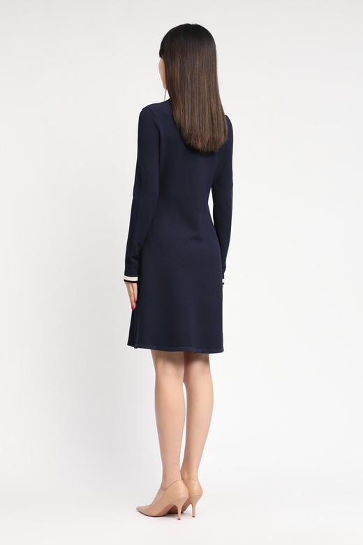 Le Malene 白色撞边装饰针织连衣裙 11725 商品图2