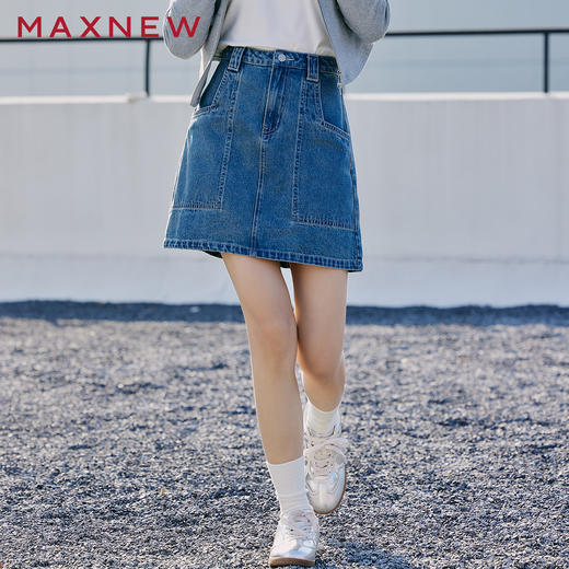 【裙装】高腰A字牛仔短裙 1P2225104 商品图4