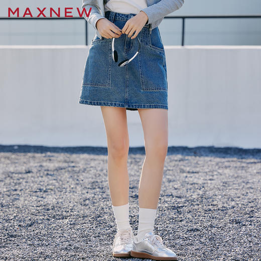 【裙装】高腰A字牛仔短裙 1P2225104 商品图1