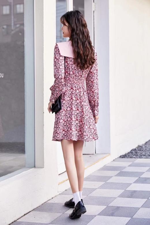 L.Fleuri 粉底印花收腰连衣裙 11764 商品图2