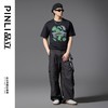 PINLI品立2025春夏新款树叶烫钻短袖T恤男士潮牌纯棉休闲百搭上衣BG252111006 商品缩略图1