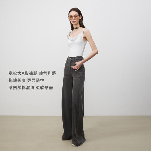 lost in echo2025春夏新款时尚及地宽松柔软直筒显瘦阔腿牛仔裤女 商品图1