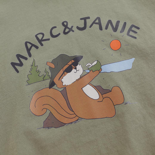 马克珍妮男女童露营松鼠短袖T恤 宝宝上衣2025年夏装新款550576 商品图4