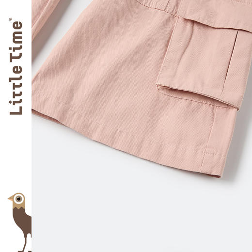 littletime女童裤子春夏款2025新款儿童工装喇叭裤粉色女孩阔腿裤 商品图1