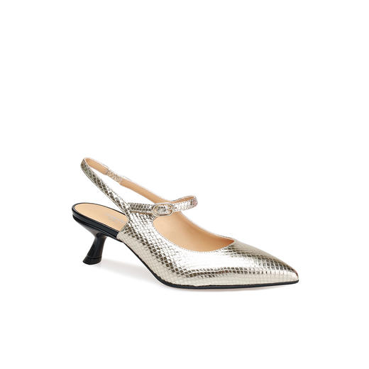 豪麟名鞋进口迪嘉女鞋半凉鞋羊皮革S25336金色 商品图0