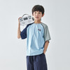 蓝汽水25年春季撞色插肩短袖男童速干凉感UPF50+防晒抗菌拼接T恤 商品缩略图4