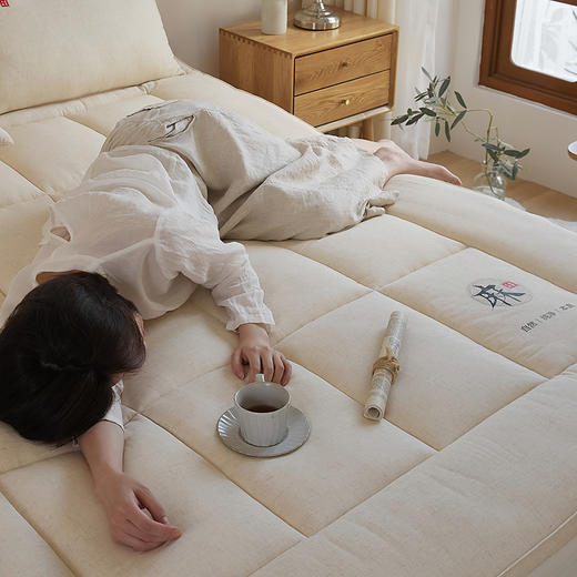 【A类5CM亚麻床垫】亚麻床垫A类5公分保暖垫子大豆纤维床垫床褥加厚立体 商品图4