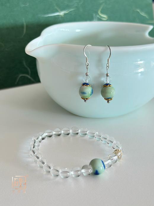 三生石·白水晶诗意陶瓷手链、耳饰 商品图3