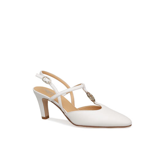 豪麟名鞋进口迪嘉女鞋半凉鞋羊皮革S25329白色 商品图0