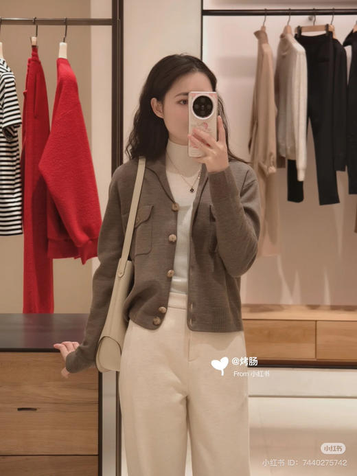 218-7 独家圆正 25流行色 摩卡莫斯 环保色防纱 绵羊毛春装三件套 优雅 商品图6