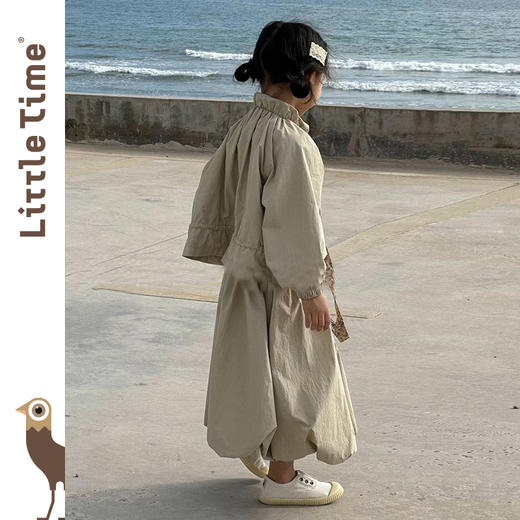 Littletime女童套装春秋新款儿童时尚泡泡袖上衣裙子运动服两件套 商品图4