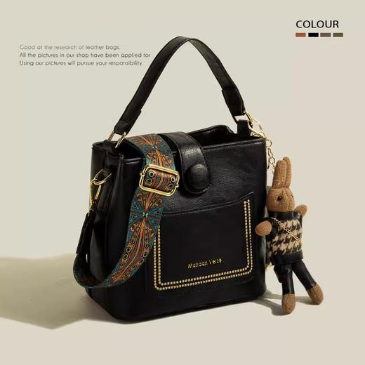 【高级质感❗️复古小众设计包包】春夏百搭，质感时尚，手拎包女大容量单肩斜挎新款水桶包女 商品图4