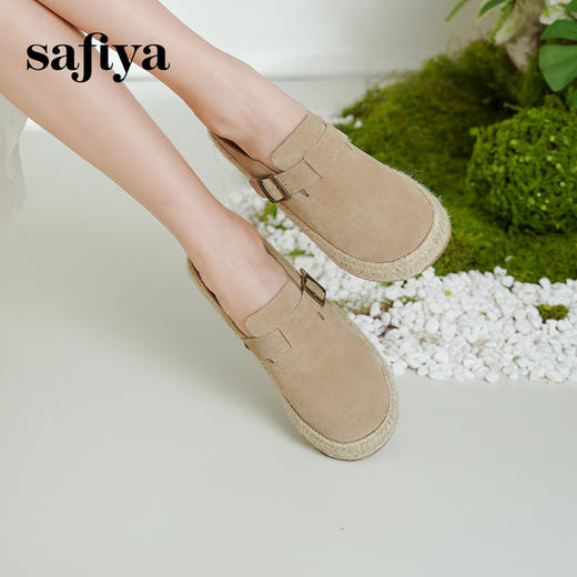 预售10天发|Safiya/索菲娅2025懒人编织软底外穿舒适包头勃肯凉拖SFD1110230 商品图4