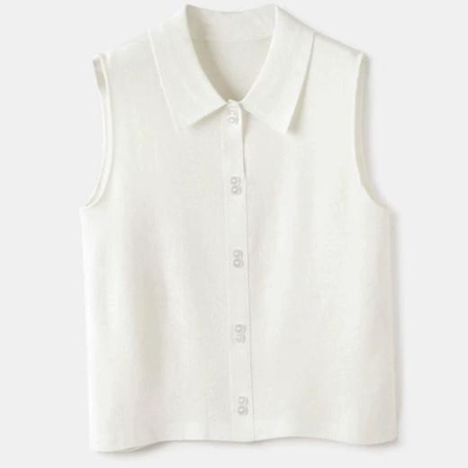 S·Y·C【百搭神器升级版】山羊绒时尚POLO领无袖打底衫叠穿背心马甲R25008 商品图1