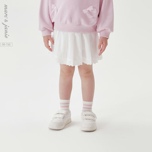 马克珍妮女童甜美花边百褶短裙 宝宝半身裙2025年春夏新款550396 商品图0