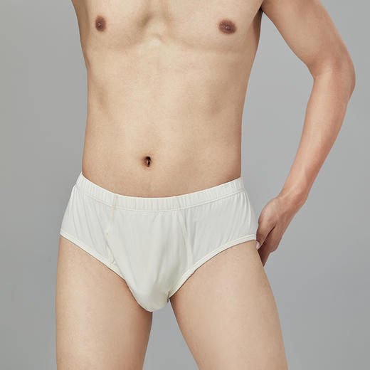 2.17素道彩棉内裤男 透气吸汗简约中腰三角裤白色 商品图0