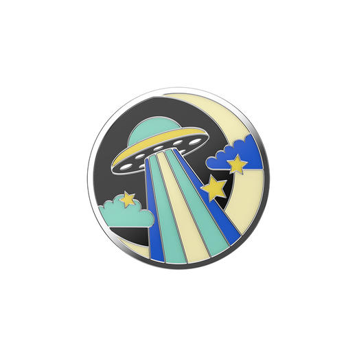 【太空梦游记】极光飞船 POPGRIP泡泡骚手机粘贴式气囊支架 Enamel金属珐琅系列 撞色 日月星 卡通 商品图1