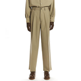 Markaware DOUBLE PLEATED TROUSERS 80支高级夏季羊毛宽松锥形裤
