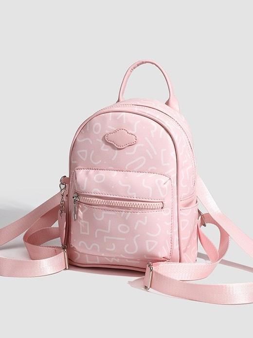 【粉色双肩包，轻便学生书包】韩版包包女生 新款迷你小背包 可爱粉色双肩包 旅游轻便学生书包-QQ 商品图1