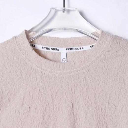 T2256春秋季新款时尚个性纯色简约立体圆领长袖T恤百搭潮流休闲上衣 商品图2