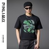 PINLI品立2025春夏新款树叶烫钻短袖T恤男士潮牌纯棉休闲百搭上衣BG252111006 商品缩略图0