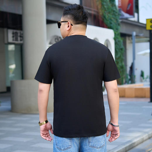 【纯棉】【DYG】大依优型大码男装纯棉V领T恤夏季新款美式高街字母印花t恤男士薄款宽松V领短袖t恤男 商品图3