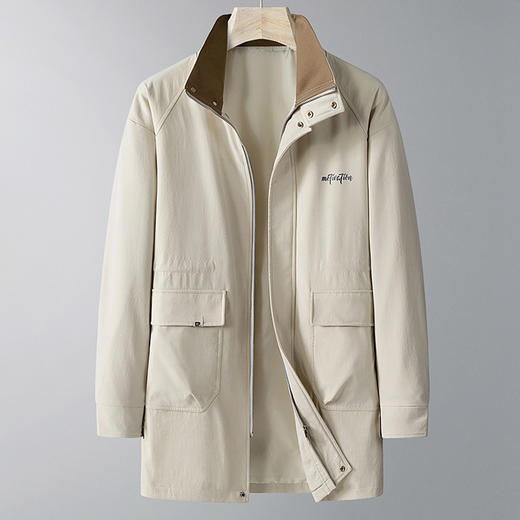 【DPX】300斤大依优型大码新潮中长款时尚休闲夹克加大码风衣外套男士胖子春秋 商品图1