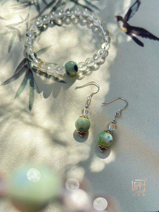 三生石·白水晶诗意陶瓷手链、耳饰 商品图1