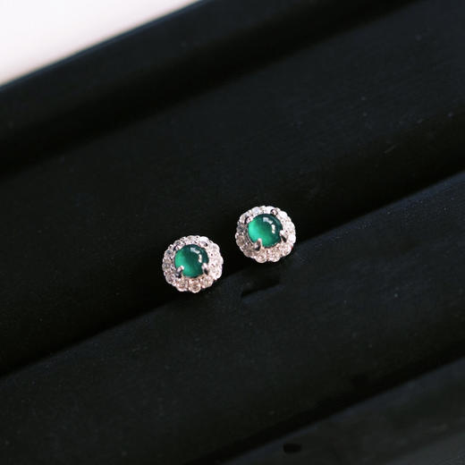 2025新款天然川料冰底樱桃红方形耳钉s925银蛋面樱桃红耳钉南红耳饰！ 商品图1