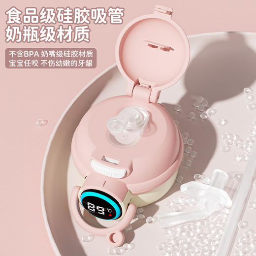 316儿童保温杯智能硅胶套吸管杯卡通可爱水杯 商品图2