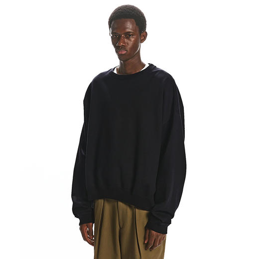 Markaware HUGE SWEAT SHORT经典款超长绒面双层编织宽松短款卫衣 商品图1