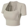 跃牌【美西西系列】新款假带胸垫两件含胸垫运动短袖上衣女DX-224 商品缩略图4