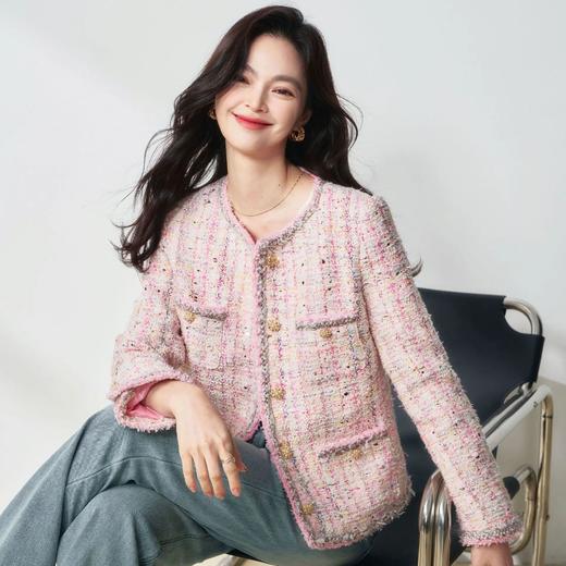 【高货sh】全新升级【铂金会员441/天猫599/差价158】(13528) 洛诗琳25春季高奢法式千金风羊毛花纱粗花呢小香风外套 商品图1