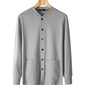 百媚生 男士针织衫纯棉开衫长袖T恤8809