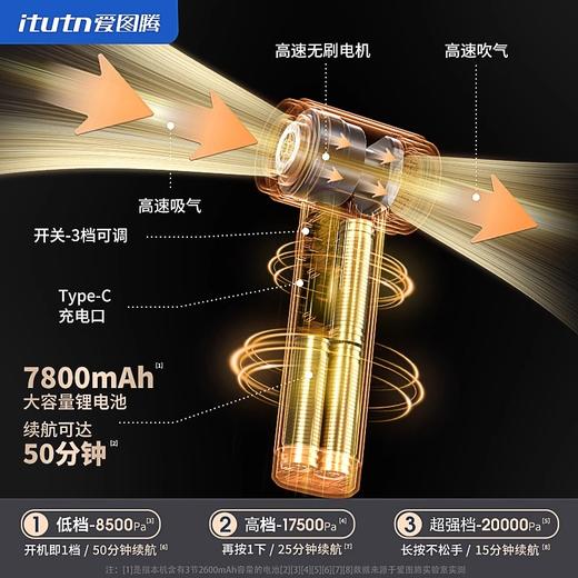 【M8 pro】双暴风吹吸机 爱图腾车载吸尘器大吸力强劲多功能一体机 商品图2