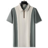 【冰丝弹力】【拉链领】【DG】大依优型大码拼色半袖Polo衫翻领男加肥大码夏季拉链领上衣服肥佬运动男士胖子 商品缩略图7