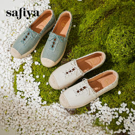 预售10天发|Safiya/索菲娅2025休闲编织平底百搭懒人一脚蹬渔夫鞋 SFD1112411