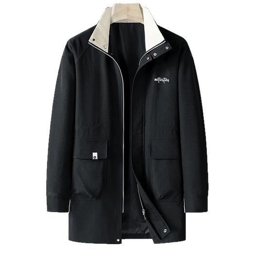 【DPX】300斤大依优型大码新潮中长款时尚休闲夹克加大码风衣外套男士胖子春秋 商品图4