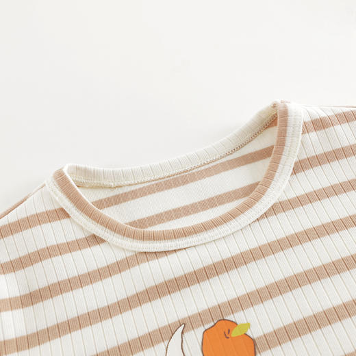 马克珍妮男女童透气天丝条纹t恤 宝宝上衣2025年春夏新款550391 商品图3