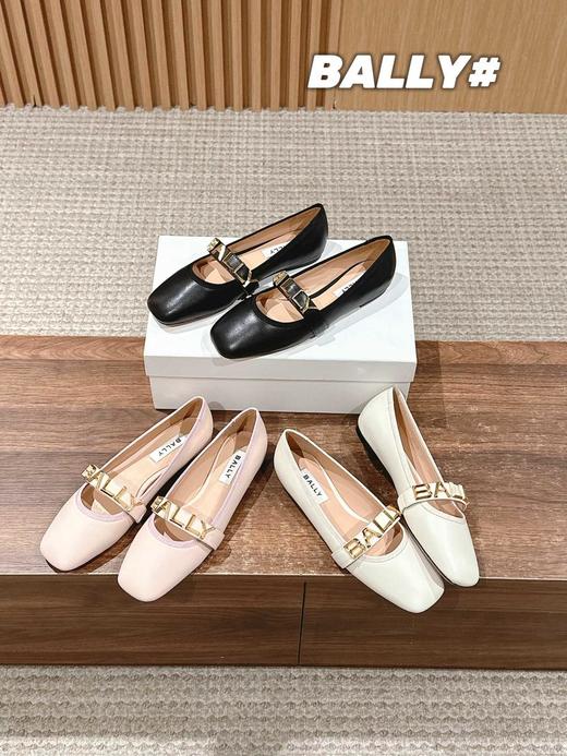 莞产BALLY巴利春夏新款，时尚粗跟平底/高跟马丽珍logo字母单鞋，走秀款芭蕾舞鞋（HC） 商品图4