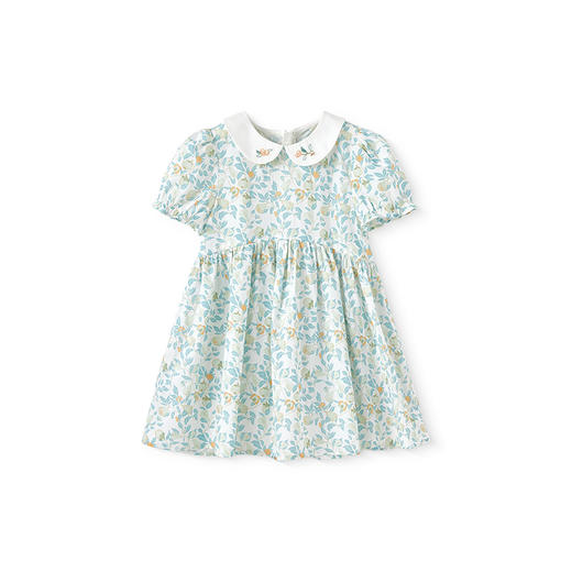 英氏女童连衣裙夏季短袖纯棉碎花裙新中式女宝裙子2025新款公主裙 商品图4