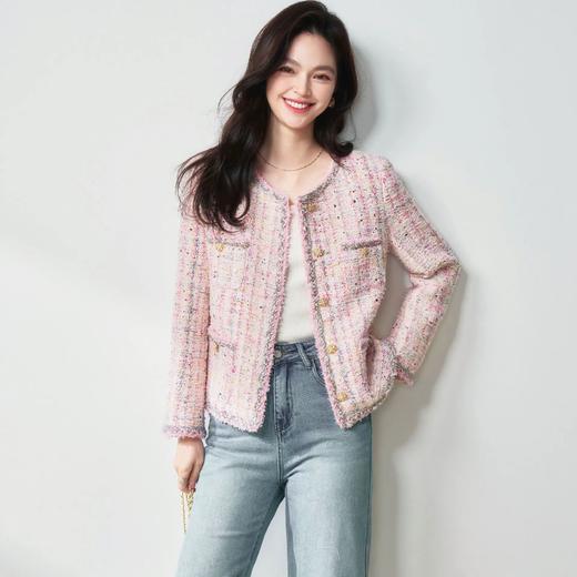 【高货sh】全新升级【铂金会员441/天猫599/差价158】(13528) 洛诗琳25春季高奢法式千金风羊毛花纱粗花呢小香风外套 商品图2