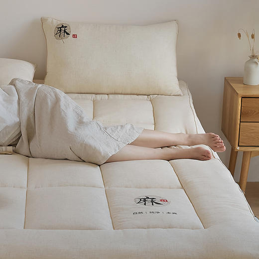 【A类5CM亚麻床垫】亚麻床垫A类5公分保暖垫子大豆纤维床垫床褥加厚立体 商品图1