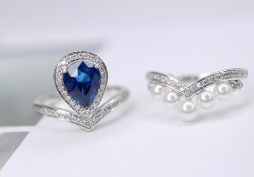 1.65ct刻面蓝宝石戒指 商品图0