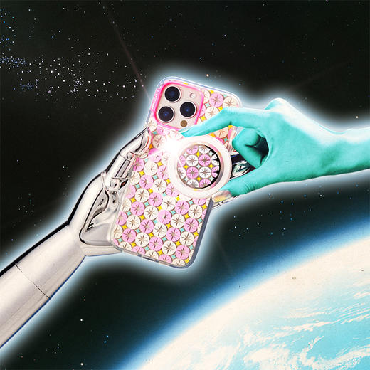 【太空梦游记】淡彩星光 POPGRIP泡泡骚手机粘贴式气囊支架 Enamel金属珐琅系列 粉色 日月星 拼贴 商品图2