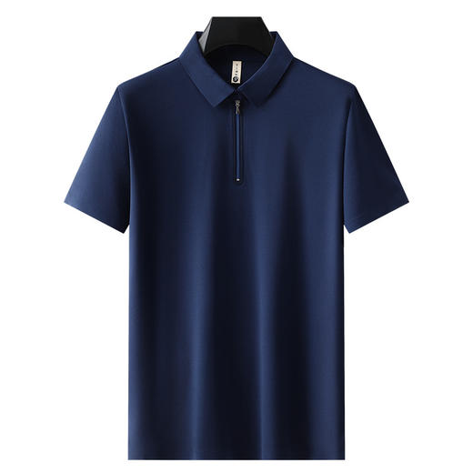 【拉链领】【DG】大依优型大码男装拉链领Polo衫体恤免烫抗皱短袖休闲冰丝半袖上衣夏季胖子 商品图6