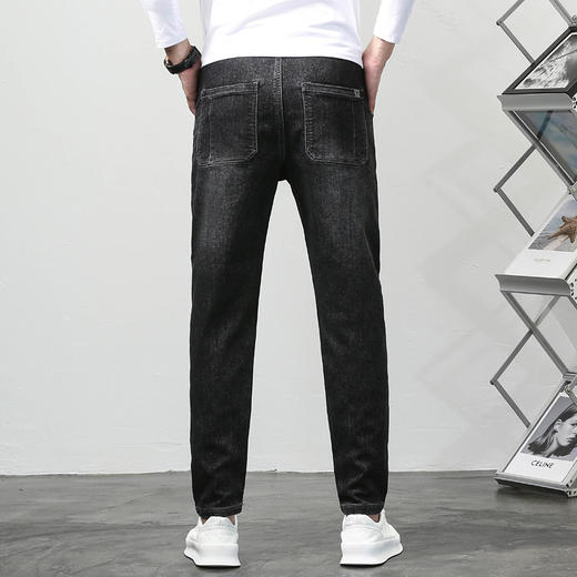 【DYG】大依优型大码男装松紧腰韩版修身牛仔裤男抽绳百搭水洗商务牛仔裤男运动裤 商品图3