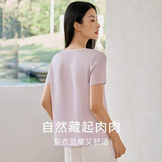 【水墨印花】金三塔真丝小衫女100%桑蚕丝宽松舒适T恤春夏女士新品  YSFFA701 商品图3