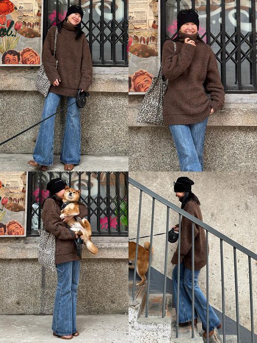 HIDEMI 都市单宁系列多重水洗猫须做旧牛仔蓝喇叭牛仔裤纯棉微喇女 商品图3