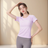 跃牌【美西西系列】无缝短袖T恤夏季圆领提花显瘦训练健身LULU瑜伽跑步运动上衣6209 商品缩略图4